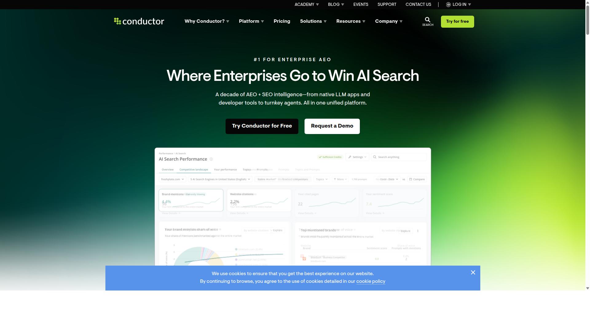 Conductor AI Writing Assistant website