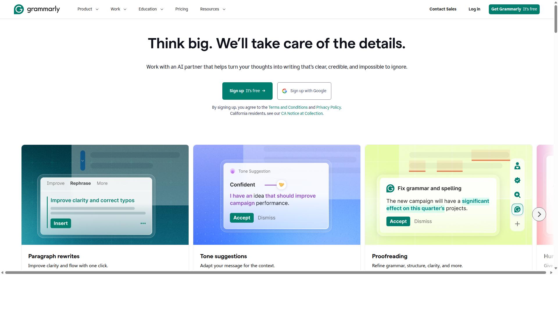Grammarly Business website